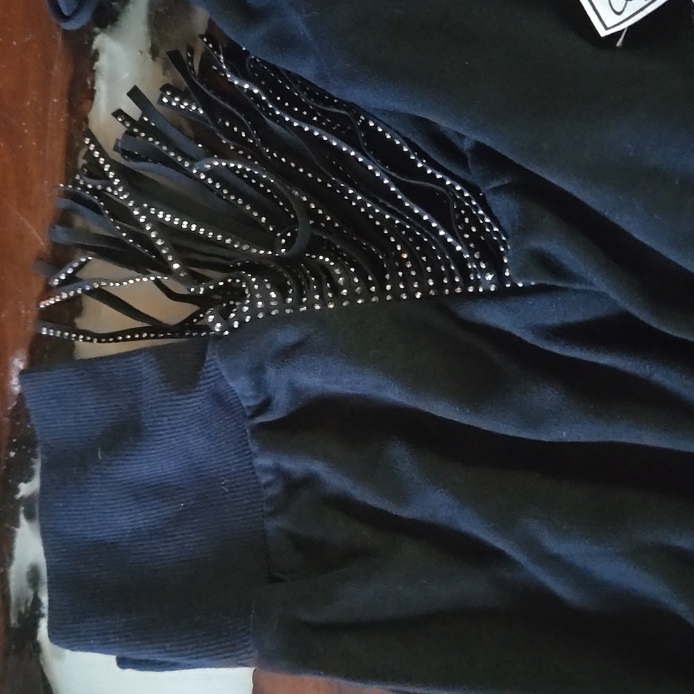 Young Fabulous & Broke Black Fringe Pants with Rhinestones - Picture 3 of 6